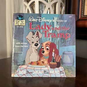 1979 Vintage Disneyland Walt Disney’s Story of Lady and the Tramp Book & Record